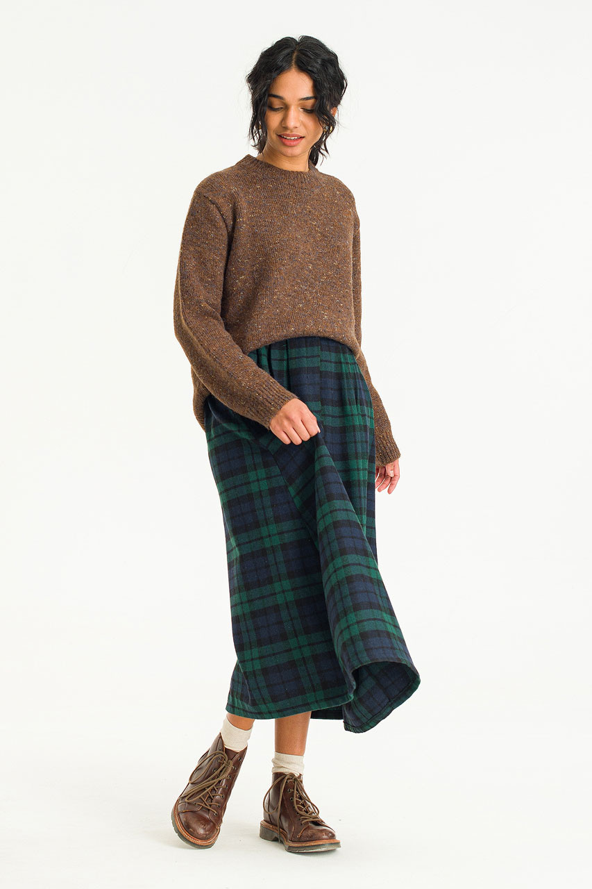 Bershka Checked Pleated Mini Skirt in Green | Lyst UK